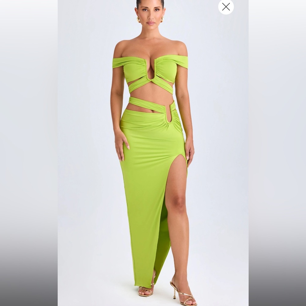 Oh Polly Lime Green Cut-Out 2 Piece